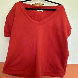 Madewell Red Boxy Short Sleeve T-Shirt